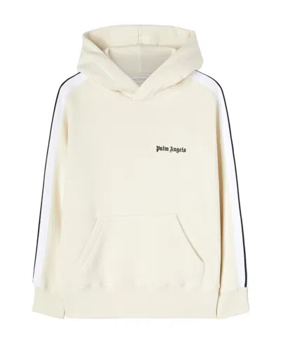 Palm Angels Side-stripe Hoodie In White