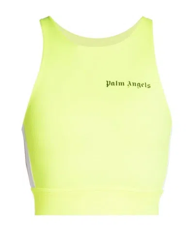 Palm Angels Side-stripe Logo Tank Top In Yellow