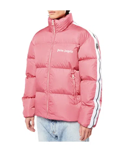 Palm Angels Side Stripe Padded Jacket In Pink