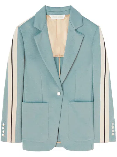 Palm Angels Side-stripe Single-breasted Blazer In Multicolor
