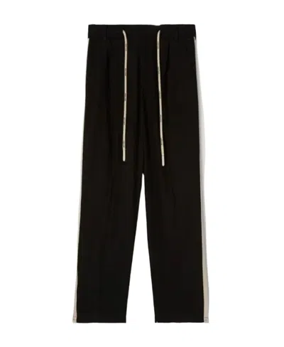 Palm Angels Side-stripe Track Pants In Black