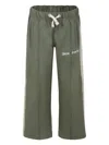 Palm Angels Green Trousers For Boy With Logo In Green