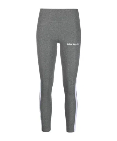 Palm Angels Side Striped Sport Leggings In Gray