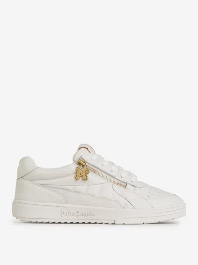 Palm Angels Side Zip University Sneakers In Blanc