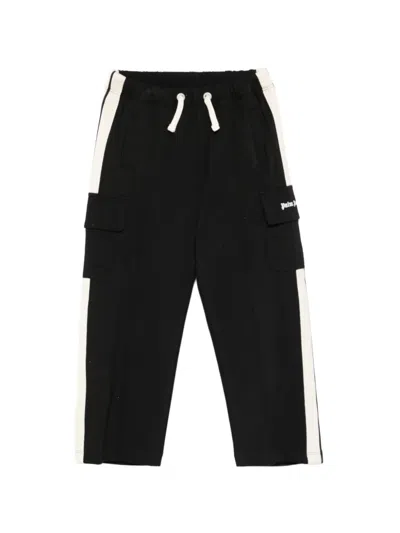 Palm Angels Kids' Side-stripe Cargo Pants In Black