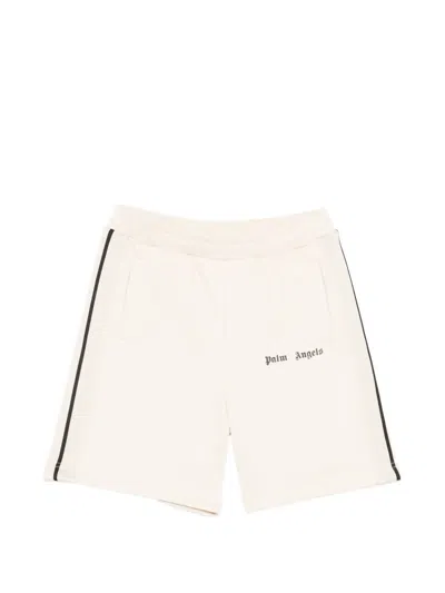 Palm Angels Kids' Side-stripe Logo-print Shorts In Neutral