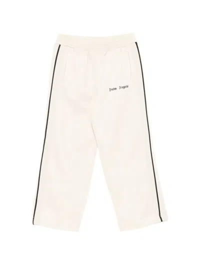 Palm Angels Kids' Side-stripe Logo-print Track Pants In Neutral