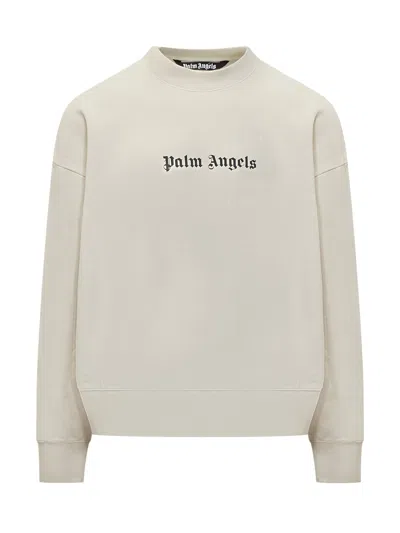 Palm Angels Signature Logo Sweatshirt For Fall 24 In Off White Black