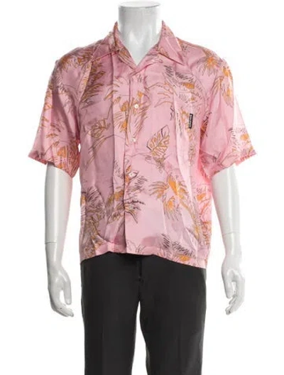 Pre-owned Palm Angels Silk Graphic Print Shirt In Pink