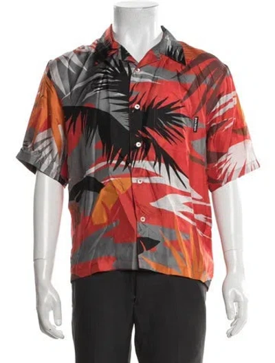 Pre-owned Palm Angels Silk Graphic Print Shirt In Red