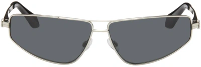 Palm Angels Silver & Gray Clavey Sunglasses In Silver Dark Grey