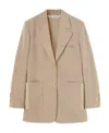 Palm Angels Single-breasted Long-sleeved Blazer In Nude