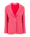 Palm Angels Single Breasted Stripe-trim Blazer In Red
