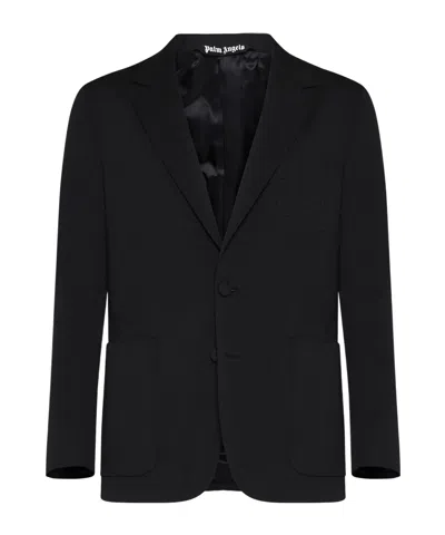 Palm Angels Single-breasted Tailored Blazer In Black