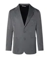 Palm Angels Wool Blend Blazer Chest Pocket In Gray