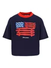 Palm Angels Skateboard-flag T-shirt In Blue