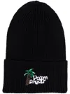 Palm Angels Sketchy Embroidered-logo Beanie In Black