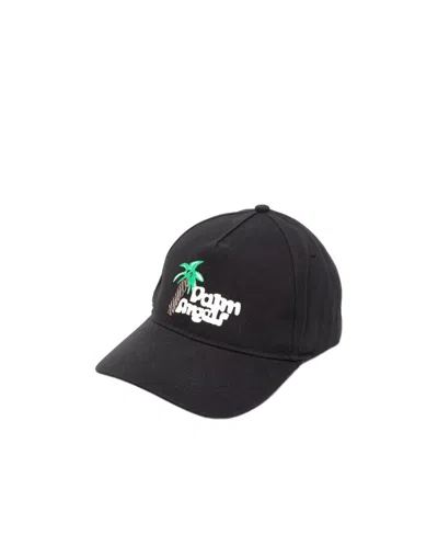 Palm Angels Sketchy Logo-print Baseball Cap In Black