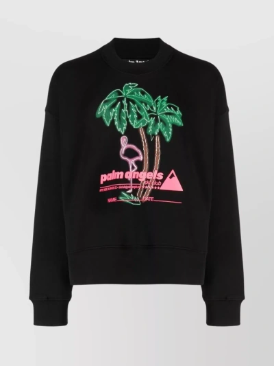 Palm Angels Ski Club Logo-print Sweatshirt In Black