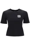 Palm Angels Ski Club Fitted T-shirt Contrast Print In Black