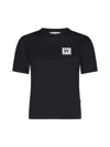 Palm Angels Ski Club Fitted T-shirt Contrast Print In Black White (black)