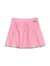 Palm Angels Stripe-trim Pleated Miniskirt In Pink