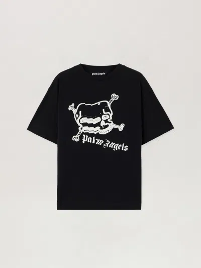 Palm Angels Skull Graphic T-shirt In Black