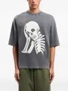 Palm Angels Skull-print Washed T-shirt In Gray