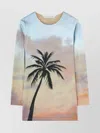 Palm Angels Womens Multi Palm Scene-print Stretch-woven Mini Dress