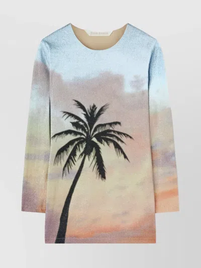 Palm Angels Sunrise Palm Lurex Dress Multicolor - Bl In Multicolour