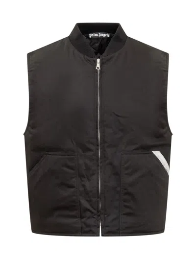 Palm Angels Sleeveless Jacket In Black