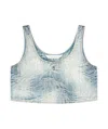 Palm Angels Palms Jacquared Denim Cropped Top In White