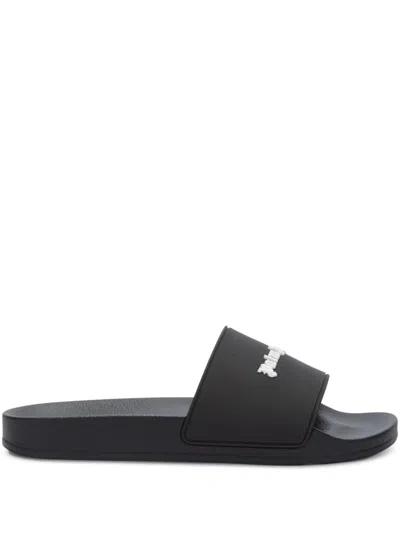 Palm Angels Essential Logo Pool Slide In Black