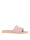 Palm Angels Pink Monogram Pool Slides In Nude & Neutrals