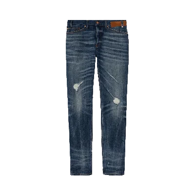 Pre-owned Palm Angels Slim 5 Pockets Denim 'blue/brown'