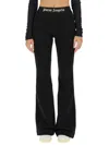 Palm Angels Logo-waistband Flared Leg Pants In Black