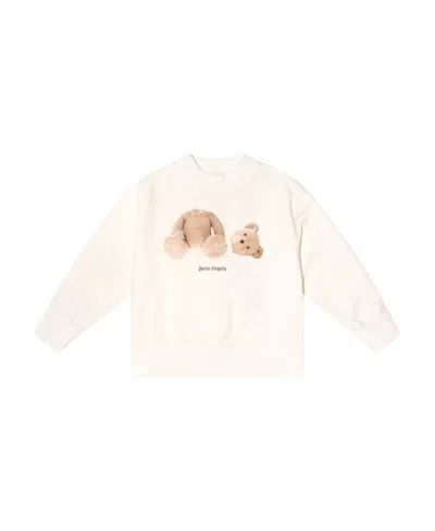Palm Angels Slogan-print Cotton Sweatshirt In White