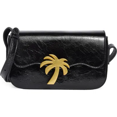 Palm Angels Small Palm Leather Crossbody Bag In Black
