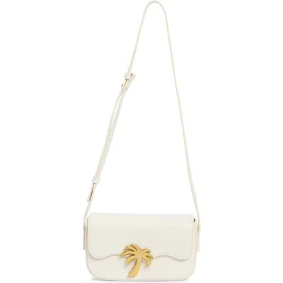 Palm Angels Small Palm Leather Crossbody Bag In Sea Salt