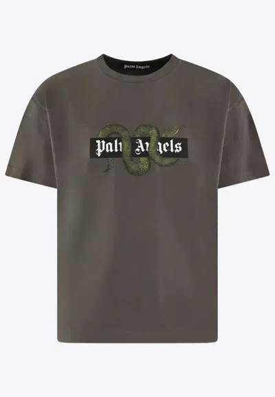 PALM ANGELS SNAKE-BOX LOGO T-SHIRT