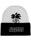 Palm Angels Snake-print Beanie Hat In Black