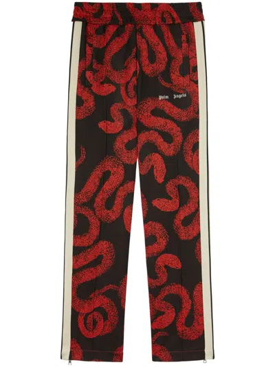 PALM ANGELS SNAKE-PRINT TRACK PANTS