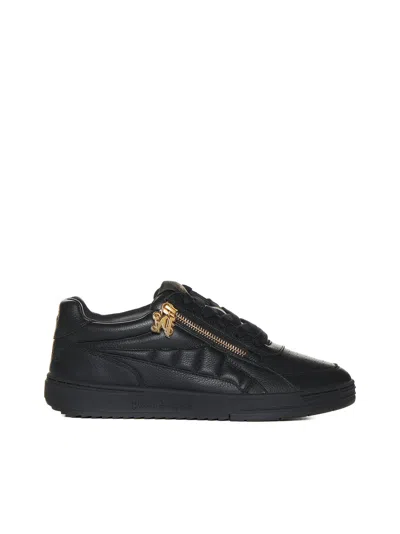 Palm Angels University Leather Sneakers In Black