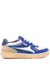 Palm Angels Men's Palm University Leather Sneakers In Blue