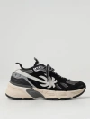 Palm Angels The Palm Black Grey Leather Runner Sneakers In Black