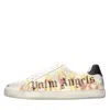 Palm Angels Spray Print Flame Logo Sneakers In Neutral