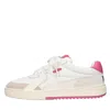 Palm Angels Palm University Mixed Leather Sneakers In Bianco Neutri