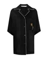 Palm Angels Soire? Logo-embroidered Button-up Shirt In Black
