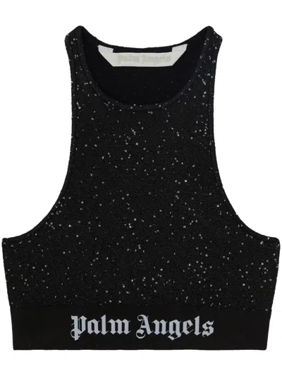 PALM ANGELS PALM ANGELS SOIREE KNIT LOGO TOP
