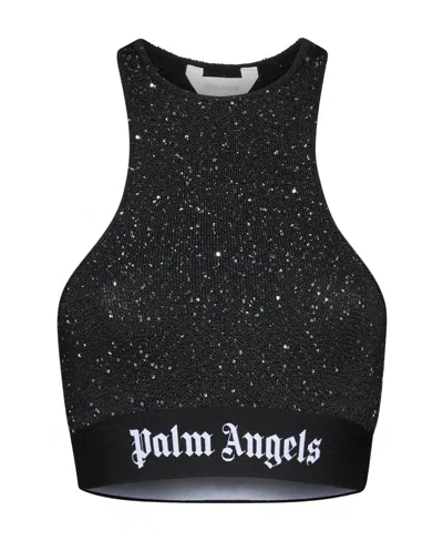 PALM ANGELS PALM ANGELS EMBELLISHED CROPPED TOP